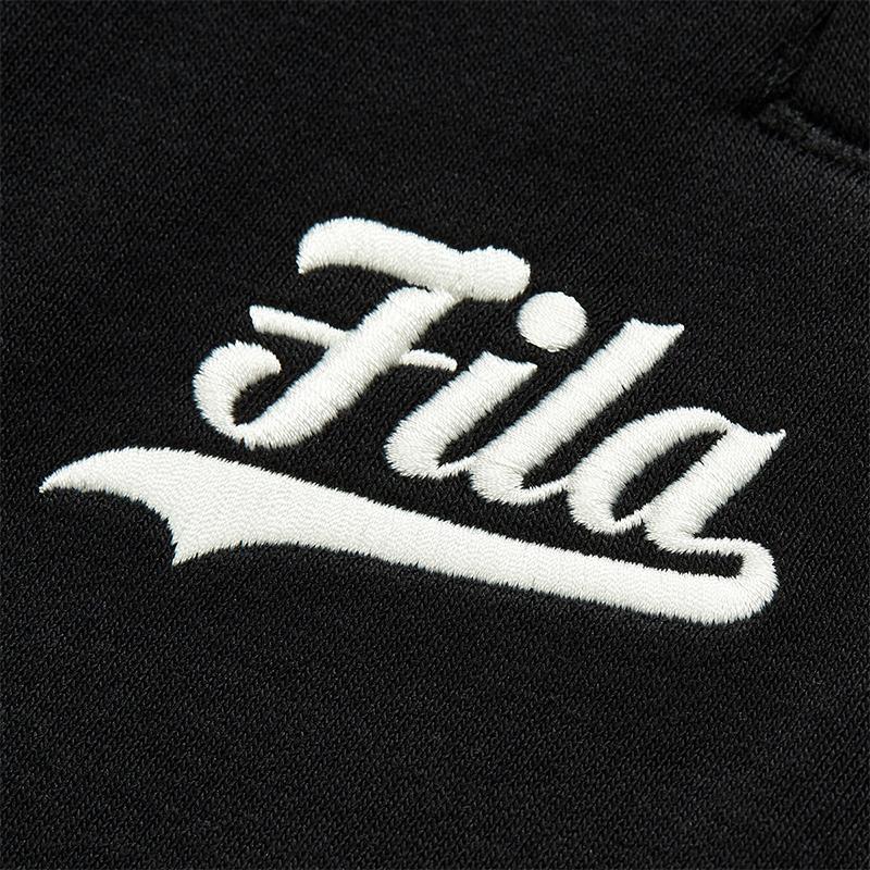 FILA FUSION Knitted Sweatpants Men's Jet Black Moderate Cuffed Pants T11M432605FBK