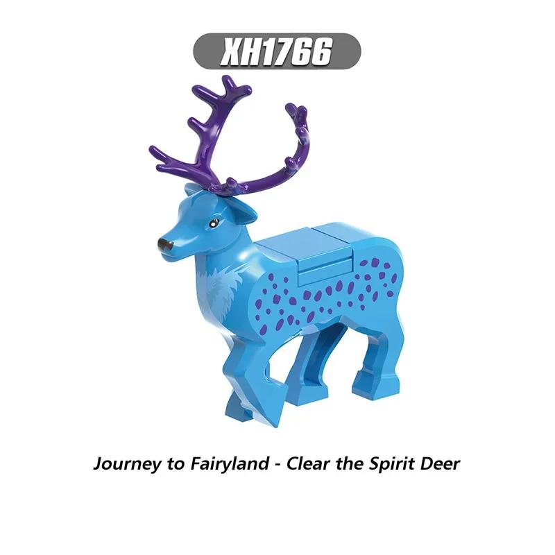 Gorący Świąteczny Prezent Klocki Budowlane Zwierzęta Jeleń Łoś Renifer Figurki Cegła Choinka Edukacyjna Zabawka Prezent dla Chłopca Dziecka Model z Klocków