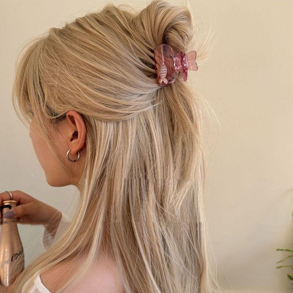 Animal Fish Hair Claw Transparent Animal Hair Clip Fashion Acetate Hair Claw  Female/Girls
