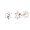 14K Gold Earrings Pin Shape Shine Color Q WT
