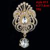 DIEZI Luxury Gold Silver Color Crystal Brooches for Women Girls Wedding Bridal Bouquet Water Drop Flower Brooch Pins Accessories