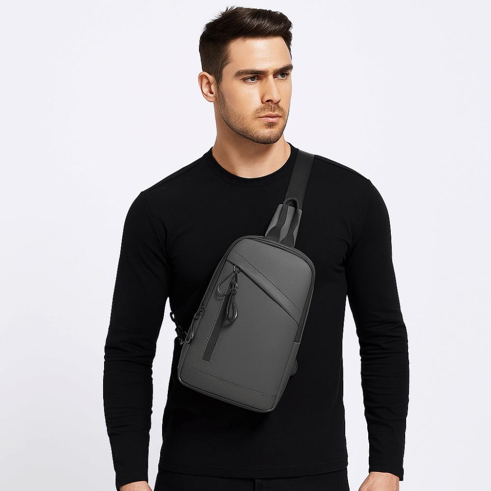 Oxford Men Chest Bag Solid Color Phone Crossbody Bag Casual Male Shoulder Bag Travel