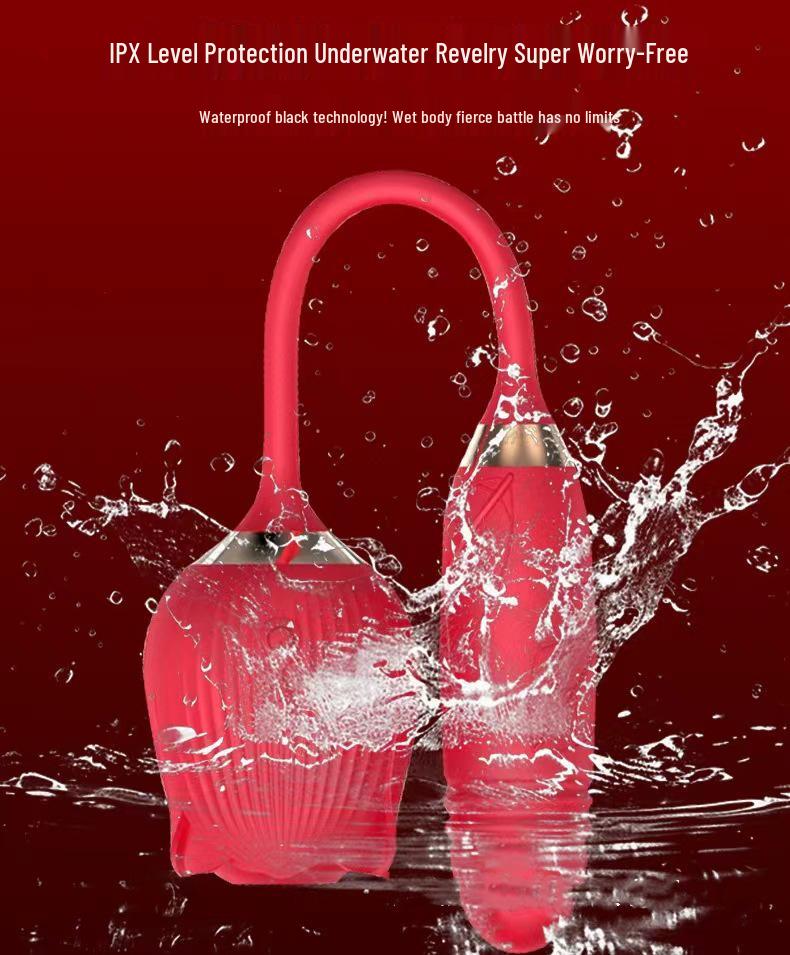 Women's Rose Flower Vibrator: 2nd/3rd Gen Tongue-Licking, Automatic Sucking & Telescopic Stick
