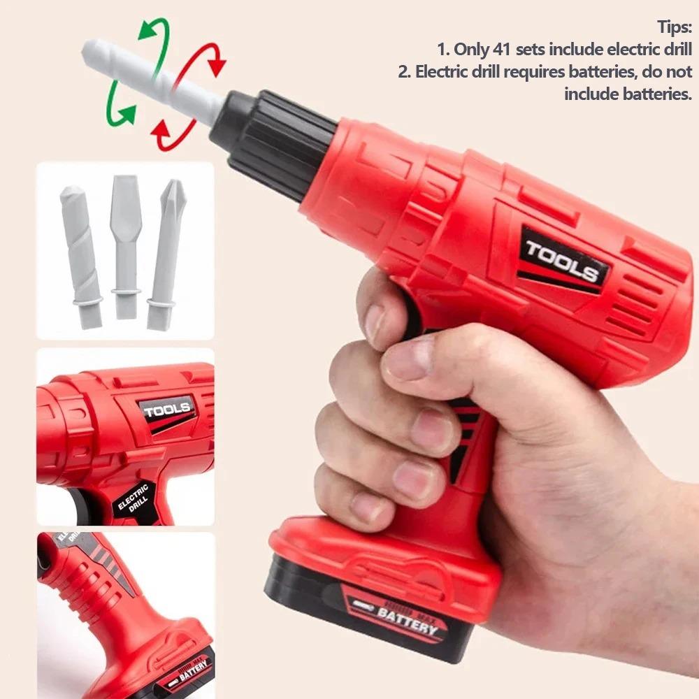 38/42 STK Spielzeug Werkzeugkasten Kinder Spiel Reparatur Werkzeug Set Kunststoff Bau Spielzeug mit Schraubendrehern für Kleinkind Jungen Mädchen Kind