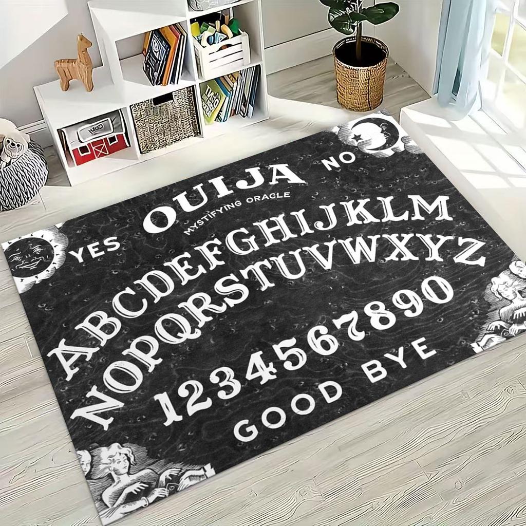3D Retro Witch Ouija Gothic Spirit Board Rug for Bedroom Living Room Sofa Home Doormat Decor, Large Kids Play Non-slip Floor Mat