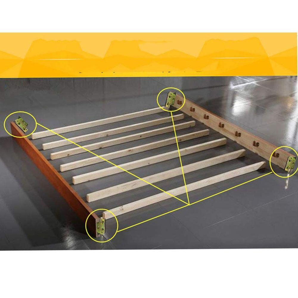 4 sady Pevné spojky postelových lišt bez drážky Spojky čel postele Držáky rámu postele Čela postele