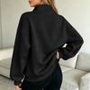 Women's Long Sleeve V-Neck Zip-Up Jacket, Casual Color Loose Fit Outerwear