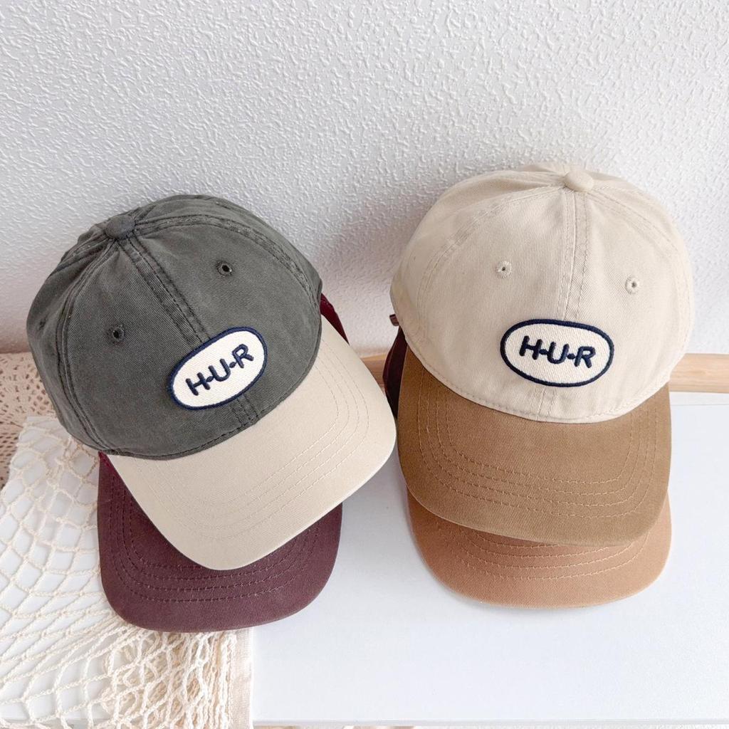 2025 Autumn Kids' Colorblock Baseball Cap: Korean Style Duckbill Sun Hat for Boys & Girls