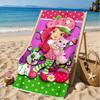 Erdbeer-Kätzchen Strandtuch, Mikrofaser-Strandtuch, Perfekt für Pool, Strand, Reisen, Heimdeko Strandparty Fan Geschenke