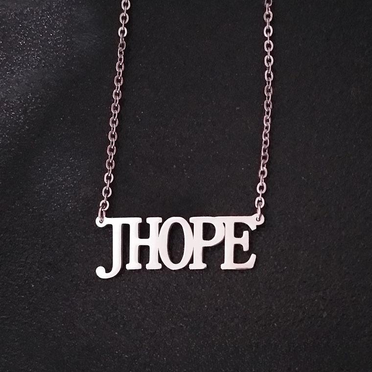 BTS Member Name Letter Necklace, Bangtan Boys Pendant with Group/Member Name, Kpop ARMY Fans Jewelry Gift