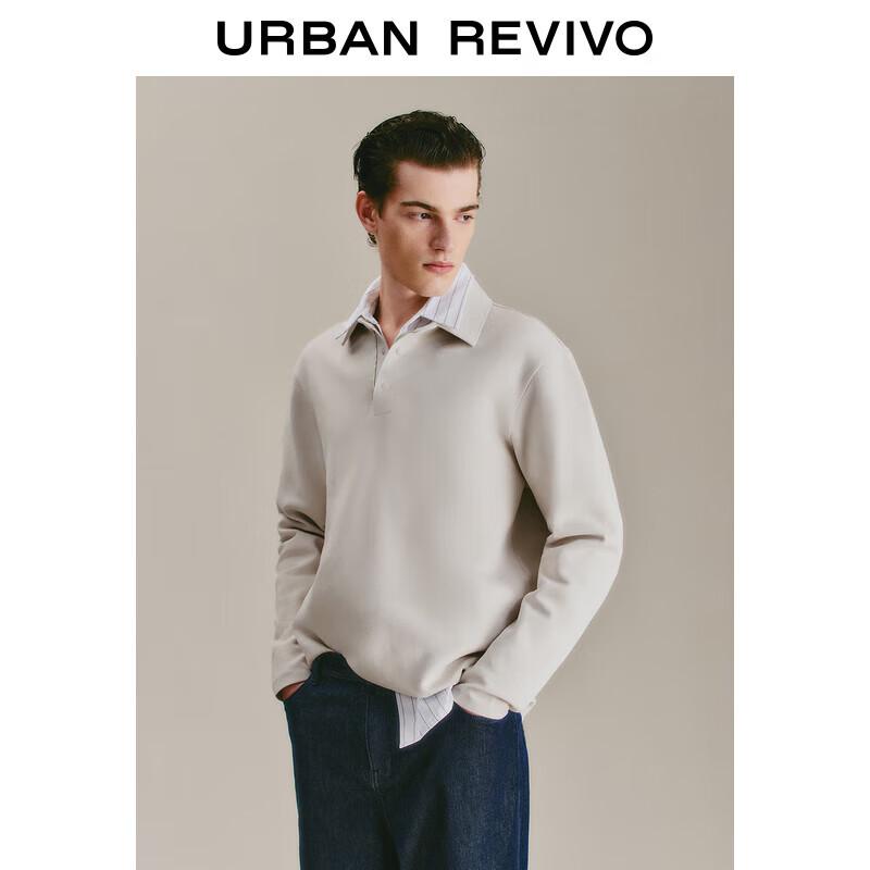 Men s Polo Collar Long Sleeve T-Shirt S