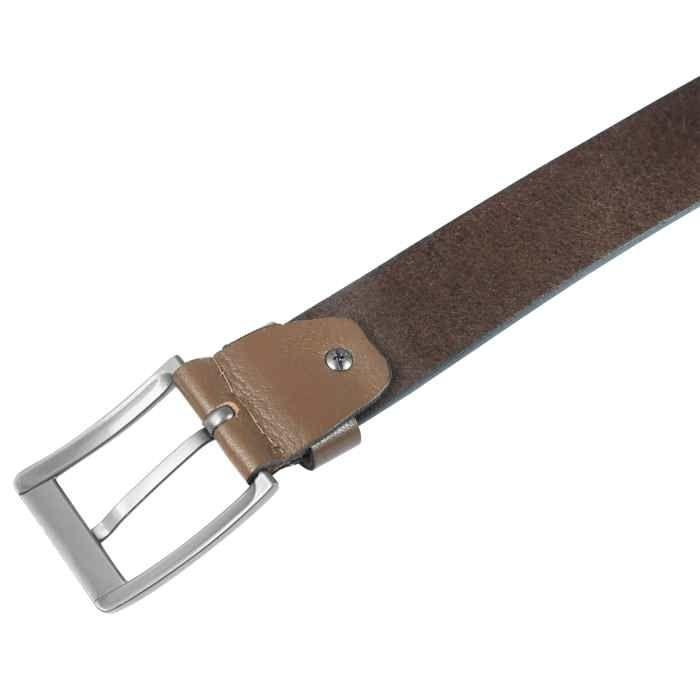 Ceinture - LEONARDO VERRELLI - 140 cm - Cuir véritable - Marron - Boucle ardillon