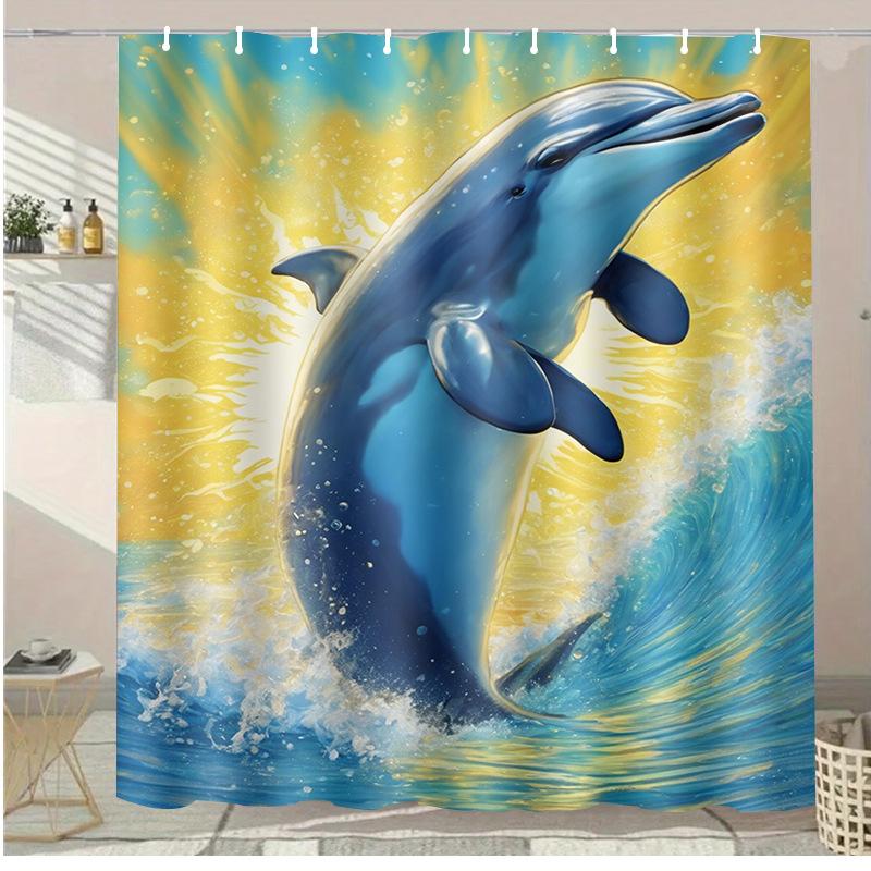 Simple Alpaca Washable Dirt-Resistant Shower Curtain Shower Head Waterproof Polyester Bath Curtain For Home Decor Accessories