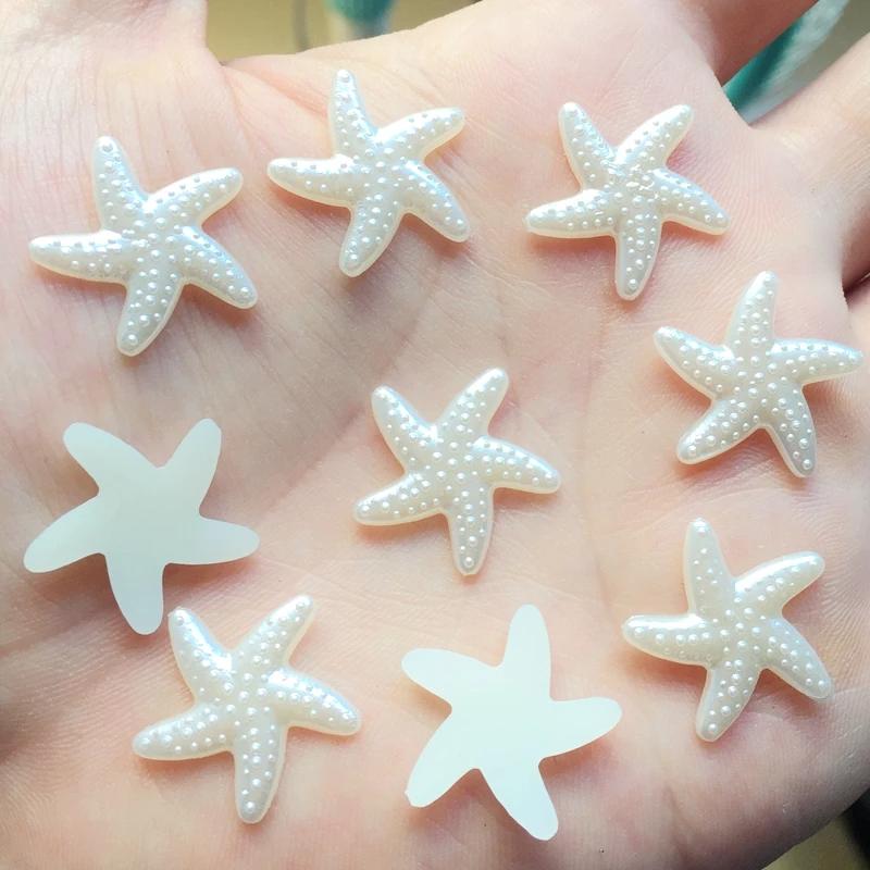80pcs 18mm DIY Resin sky blue Flatback Starfish Star Mobile Phone Decoration wedding decoration A088