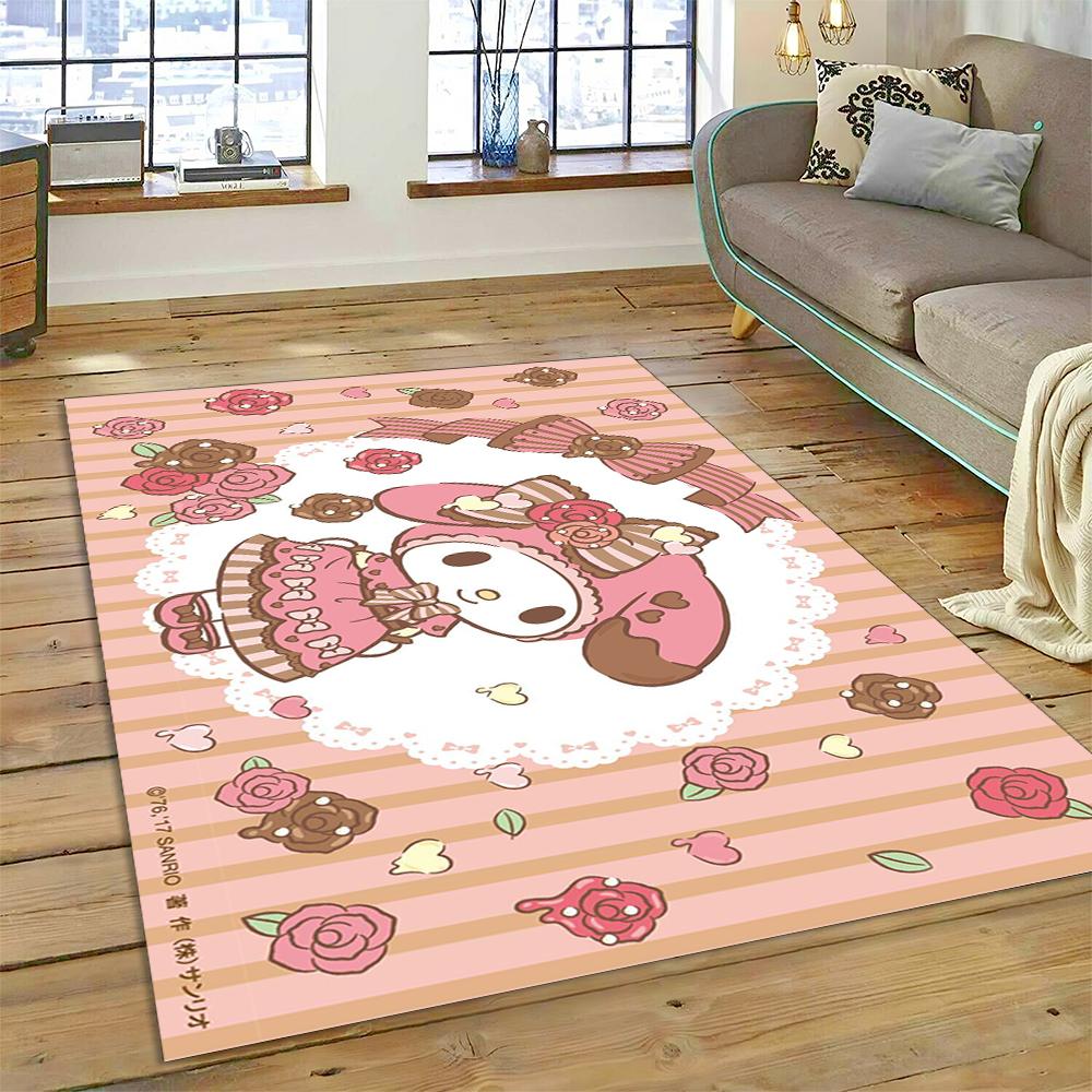 27 Style Cartoon Melody Melo Kawaii Sanrio Carpet Rug for Bedroom Living Room Home Sofa Decoration,kids Large Decor Floor Mat HD