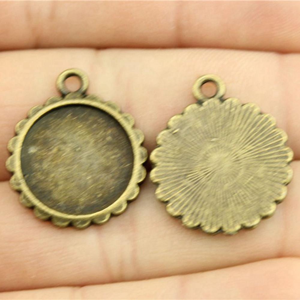 Fit Round 16mm Glass Cabochon Base Setting Tray Accessories Parts Men's Jewellery Bulk Original Cheapest Items