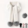 Soft Plush Pom Pom Scarf Faux Fur Neck Warmer New Plush Scarf  Women