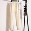 Dimanaf 2024 podzimní dlouhé kalhoty tepláky Basic Bavlna Dámské Jednobarevný harémový pásek elastický pas ležérní volné kalhoty nové