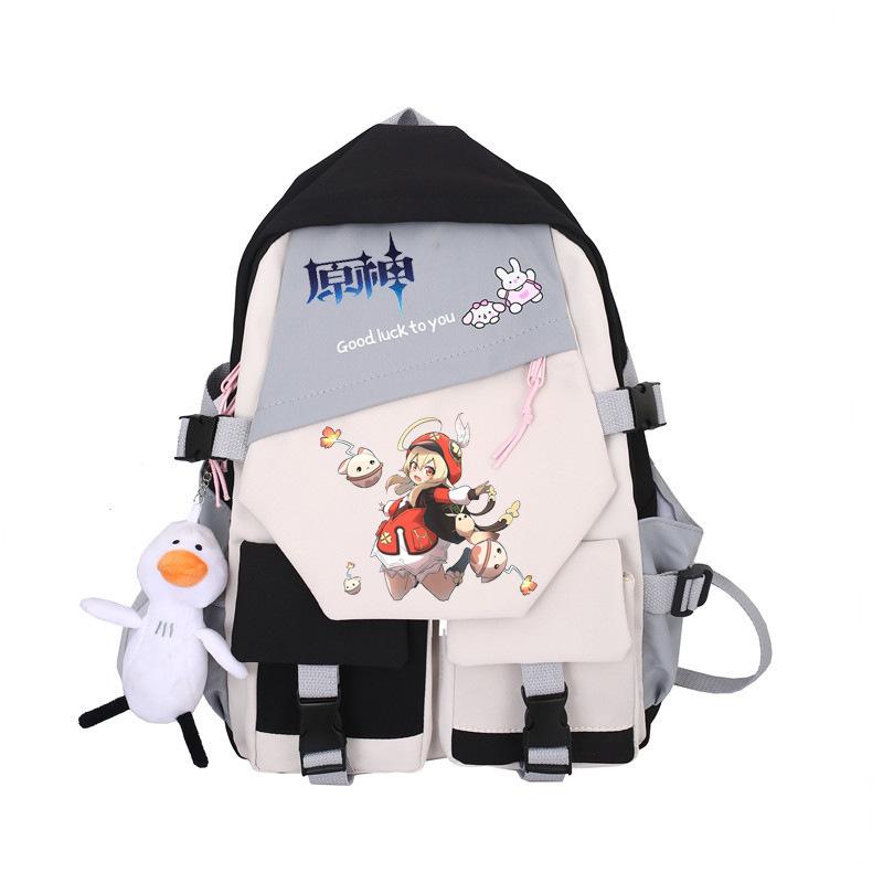 Large Capacity Schoolbag with Shoulder Strap; Student Three-piece Pencil Case Set