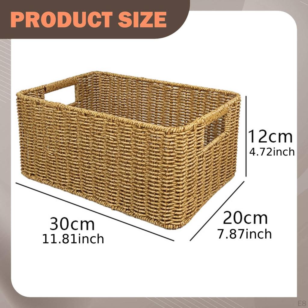Decorative Rectangular Storage Basket Made of Imitation Rattan for Bathrooms Rooms.