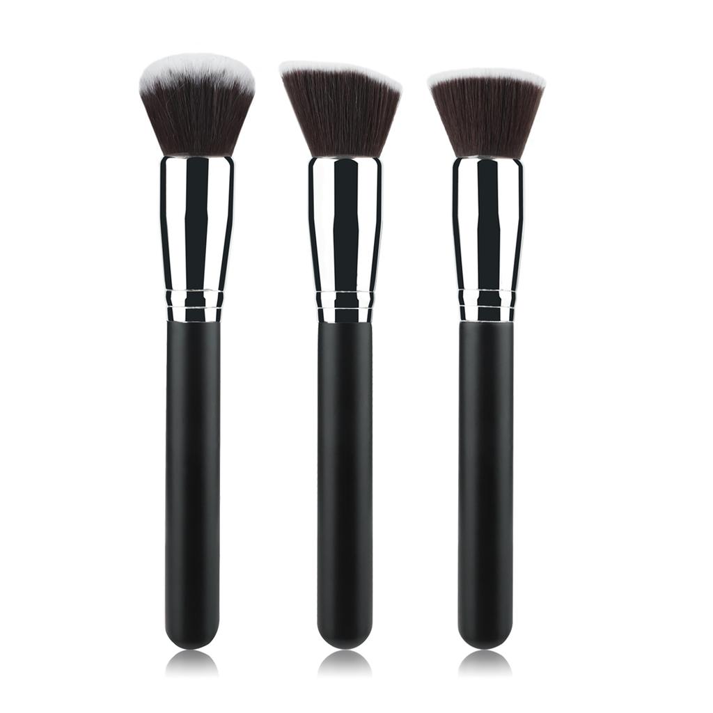 1/3 Stück Make-up-Pinsel Flacher Kabuki Foundation-Pinsel für Flüssig-Creme-Puder Kontur-Verblendung Große Gesichts-Reparatur Schönheitswerkzeuge