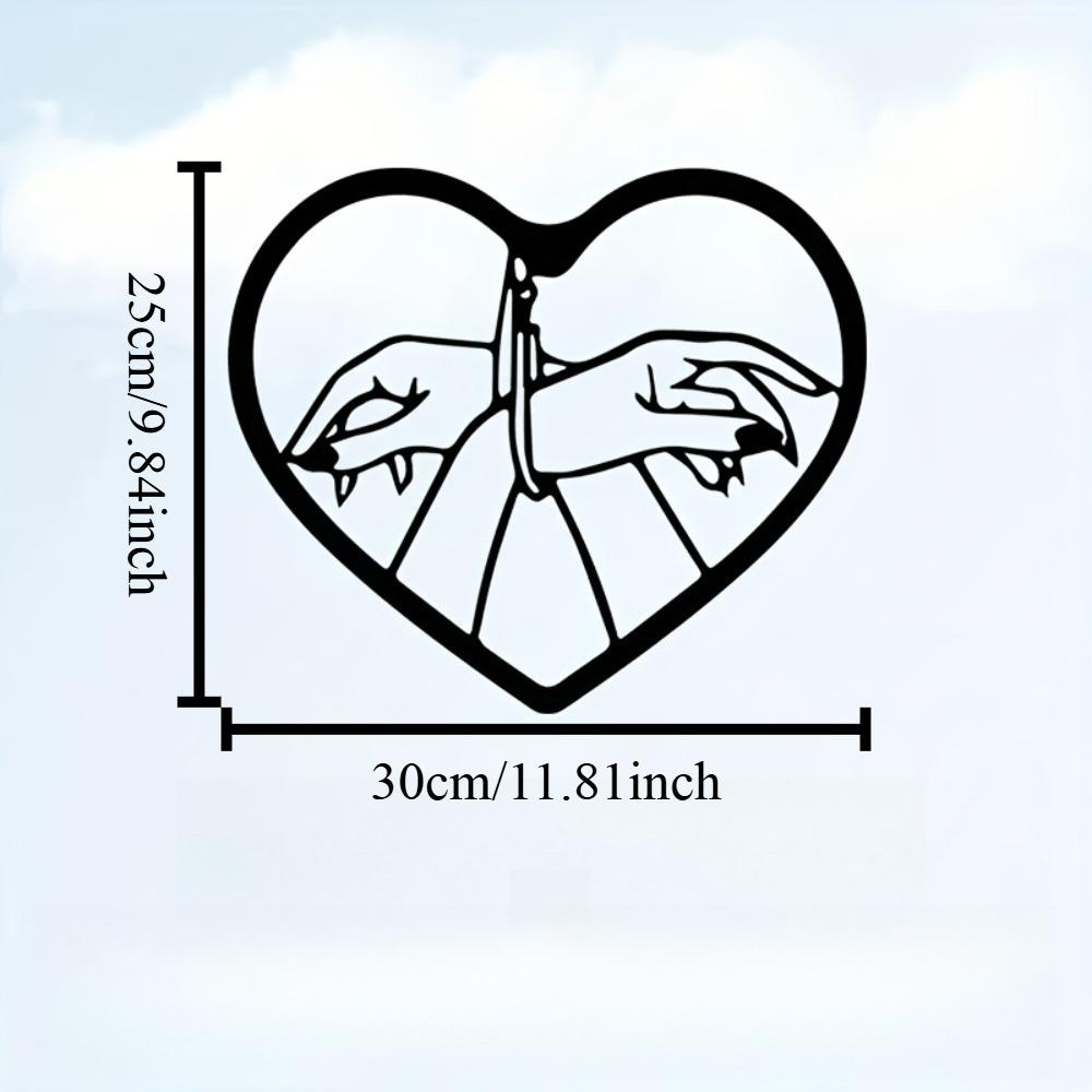 

Forged Black Metal Heart Wall Art Gothic Romantic Handcuff Decor for Bedroom Love Justice Theme Unique Valentine s Day Gift for Couples 12in