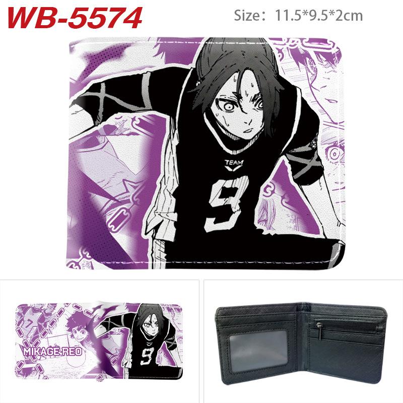 Blue Lock Anime Wallet Colorful Print Bi-fold PU Leather Purse Cartoon Card Holder for Students