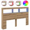 LED Headboard with Shelves Artisan Oak 160 x 17 x 102 cm