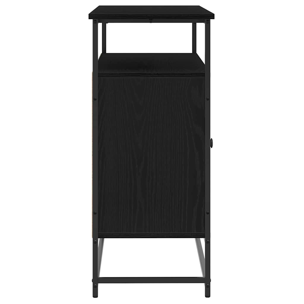 Sideboard in Black Oak Look 100 x 35 x 80 cm Engineered Wood