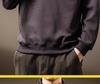 Men's Retro Half-Zip Heavyweight Hoodie - Winter Velvet, Loose Fit, Stand Collar, Large Size.