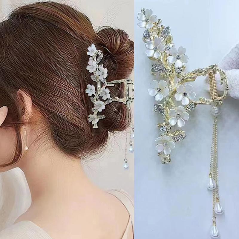1Pcs Pearl Tassel Hair Claw For Women Cute Sweet Hair Clip Girls Fashion Elegance Headdress  Exquisite Hair Accessoires