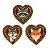 Brooch Pin, Forest Animals Heart-Shaped Brooch, Thickened Zinc Alloy Badge, Enamel Paint Tree Hole Secure Pin for Coat Hat Backpack Gift