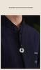 Sterling Silver Bagua Pendant Necklace with Woven Rope - Chinese Style Unisex Design