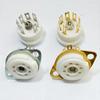 Yousheng 2Pcs Ceramic Tube Socket GZC7-F Golden Tinning Plated 7-Pin Vacuum Electronic Tube Socket Replacement Parts Accessories for 6J1 6J2 6X4 6Z4