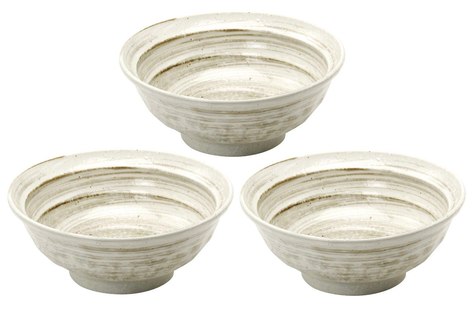 

Hayashi Kinnosuke Shoten Mino Ware 6.8cm Ramen Bowls, Set of 3, Brushed Powder Finish, 142285(3)