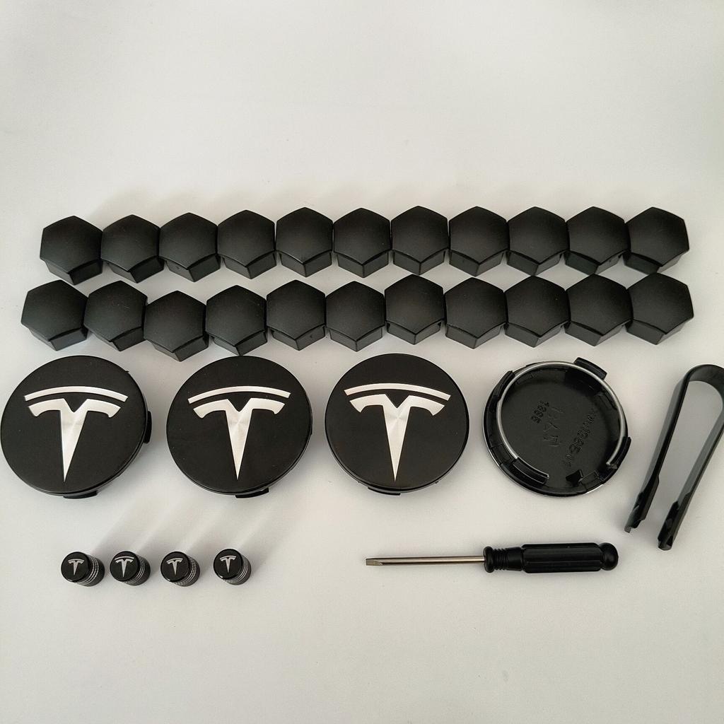 26 Stück 30 Stück Radnabendeckel für Tesla Model 3 Model Y 2025 Model Y Juniper Auto Radnabe Dekorationskappen Abzeichen Radmutterschutz