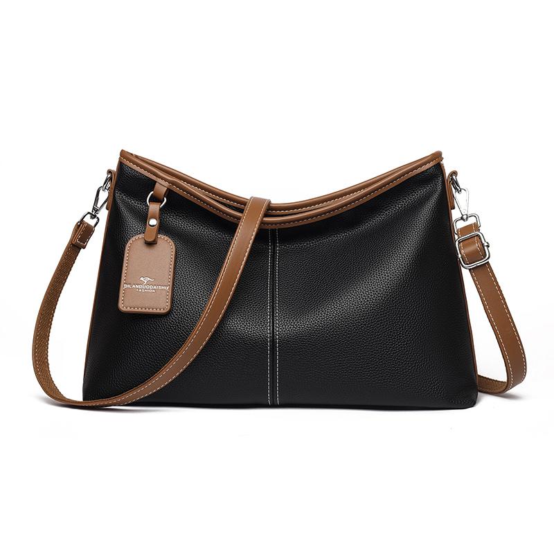 Большая вместительная сумка-тоут Женская сумка через плечо чёрный