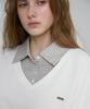 LETTER FROM MOON Glit Check Layered Sweatshirt (Ivory)