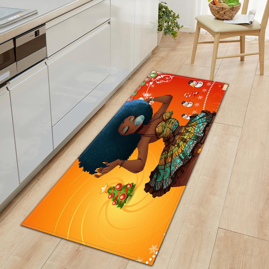 African Women'S Theme Carpet Long Floor Mat Doormat