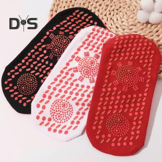 1 Pair Heated Socks 24 Hours Keep Your Feet Warm Silicone Soles Mid-tube High Elasticity Solid Color Sport Socks Cold Weather Cozy Socks