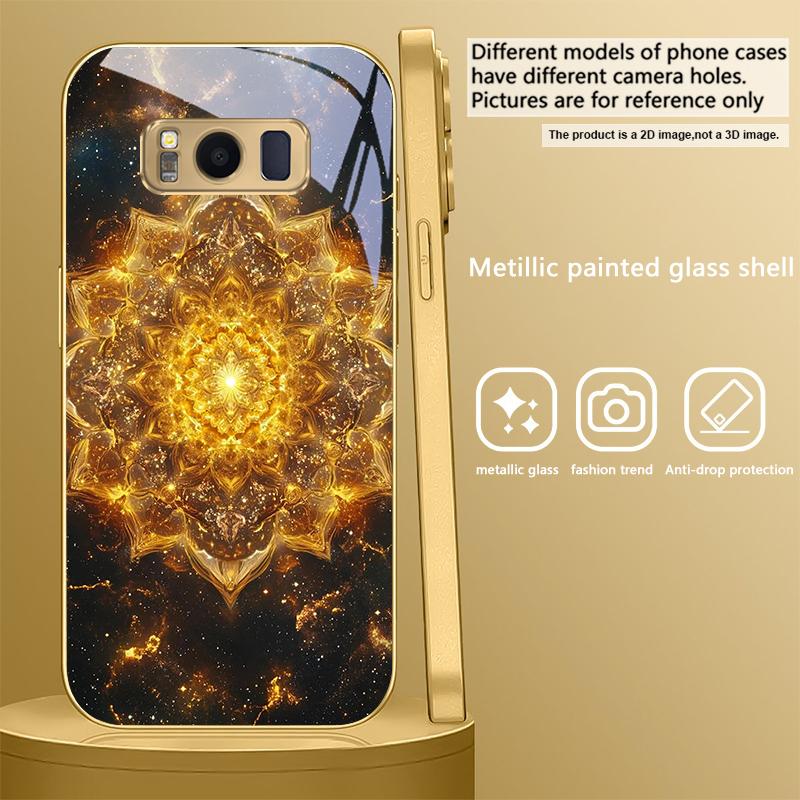 

Цветущая золотая мандала Для Samsung Galaxy S26 S20 FE S21 S22 S23 Plus S24 Ultra S25Ultra S21+ S22Plus Золотой стеклянный чехол для телефона Galaxy S26