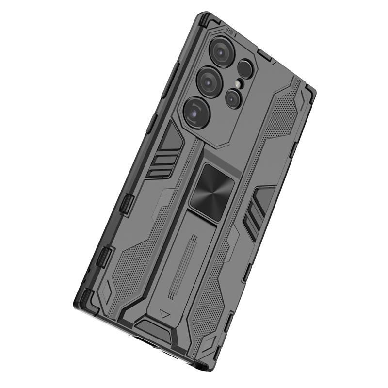 Pouzdro pro Samsung Galaxy S24 Ultra 5G s magnetickým stojánkem do auta, nárazuvzdorné brnění, zadní kryt pro Samsung S24 + Plus S 24 Ultra