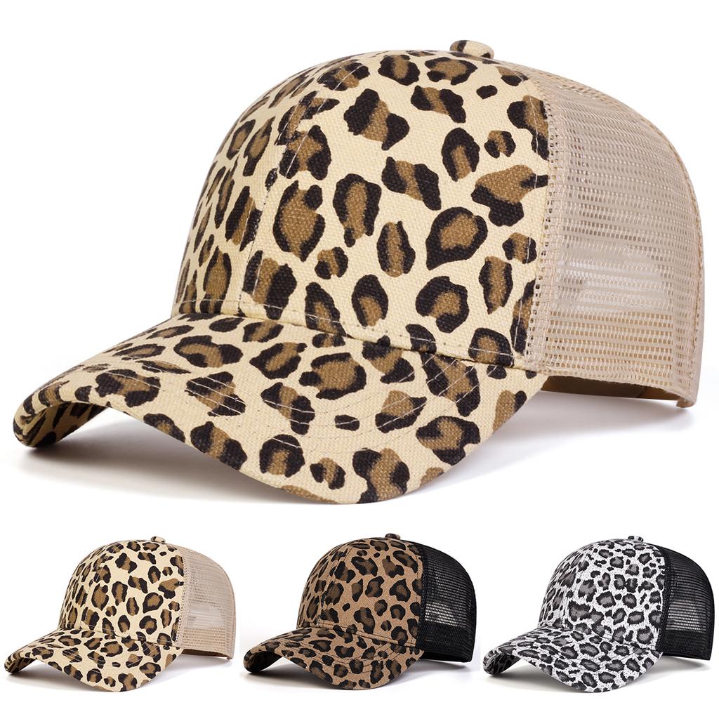 Unisex Leopard Print Baseball Net Caps Spring and Summer Outdoor Adjustable Casual Hats Sunscreen Hat Sports Cap