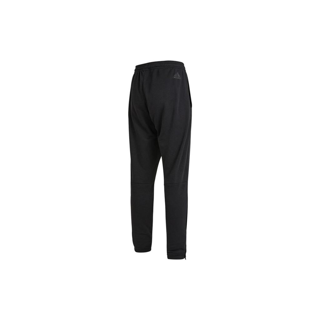 Adidas Q3 Series Breathable Knit Sports Long Pants With Logo Print Men Bottoms Black GS4875