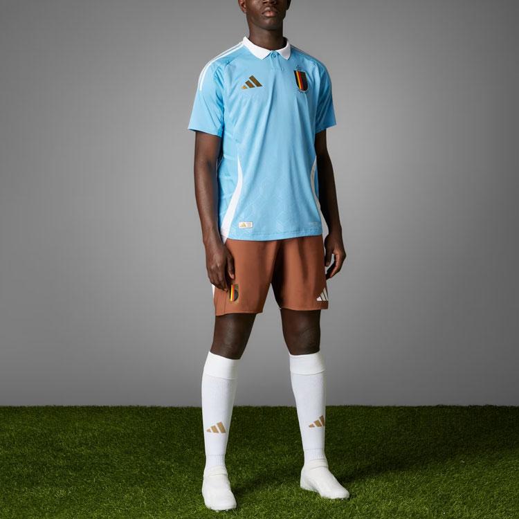 Adidas Belgium 2024 Away Authentic Jersey Men Jersey Blue IQ0776