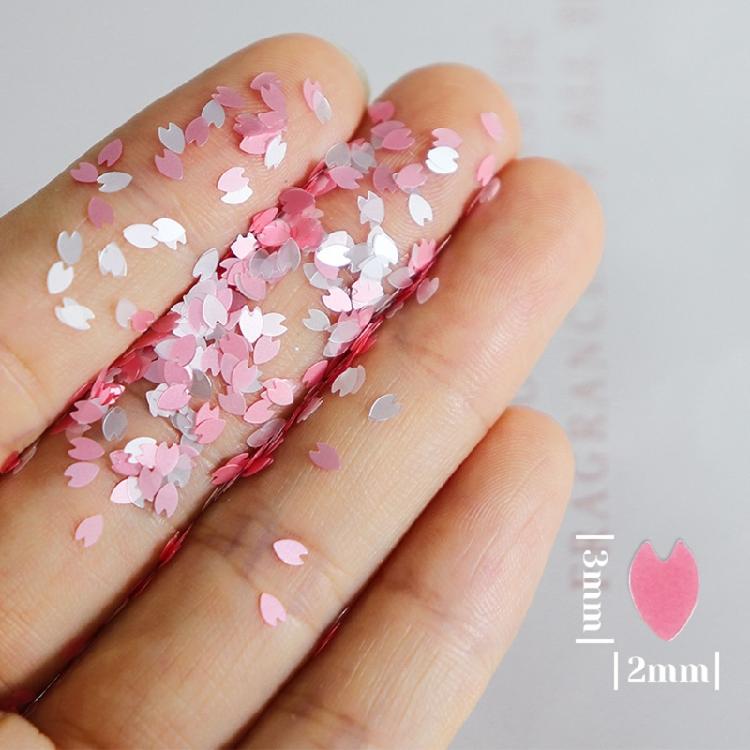 6 Grids Cherry Blossom Petal Nail Art Glitters 3D Nail Sequins Color Glitters