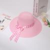 Summer new hat women's polka dot bow streamer straw hat travel beach hat big edge sun hat