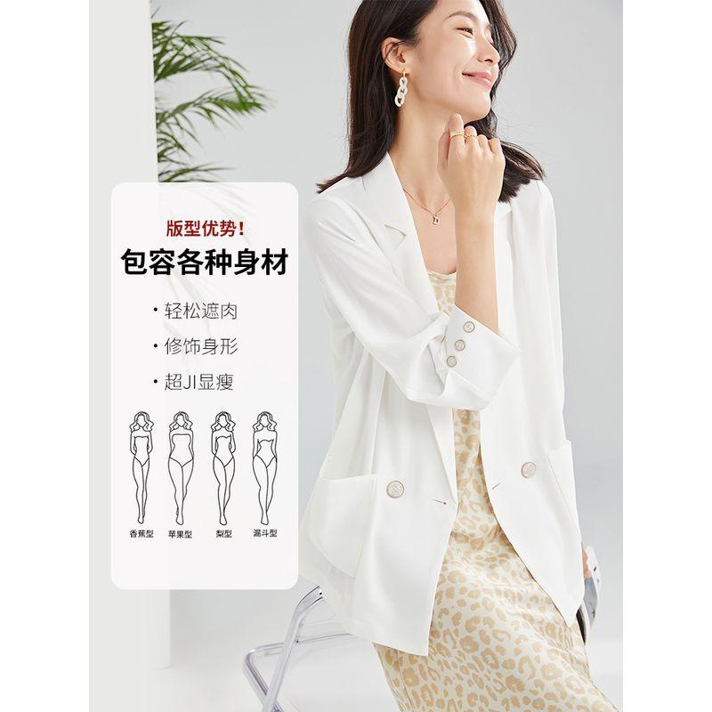 

OSA OSHA Blue Three-Quarter Sleeve Fancy Small Suit White-S121B25001 M