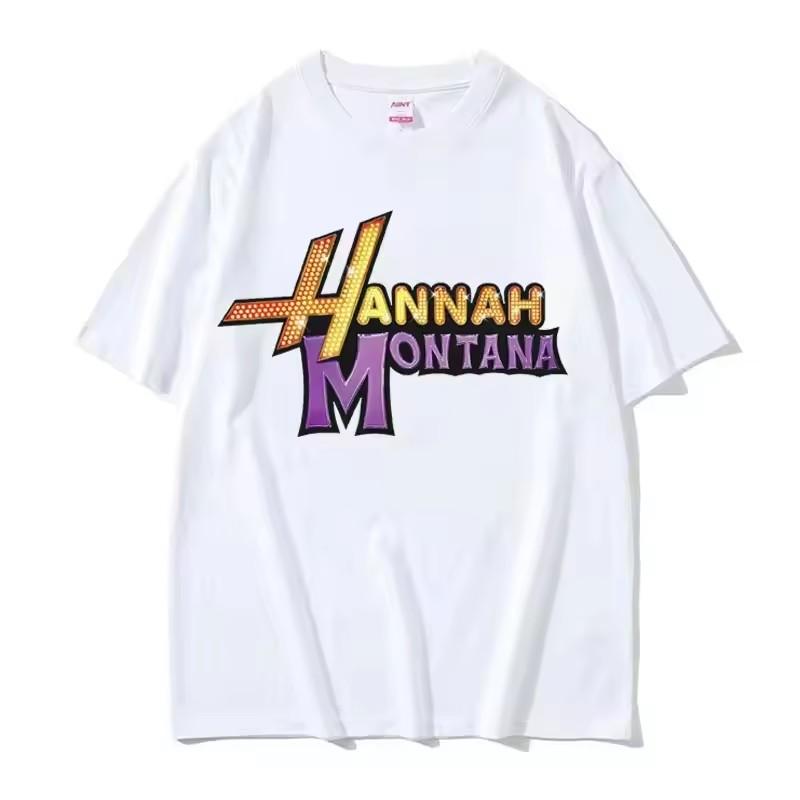 Hannah Montana Logo T Shirt Men Women Summer Casual Short Sleeve Tee Shirt Unisex Fashion High Quality Cotton T-shirt Streetwear