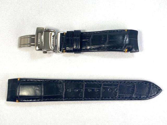 L0GG011J9 SEIKO Brightz 20mm Leather for Strap, Crocodile, Black, SAGA221/ 8B92-0AP0
